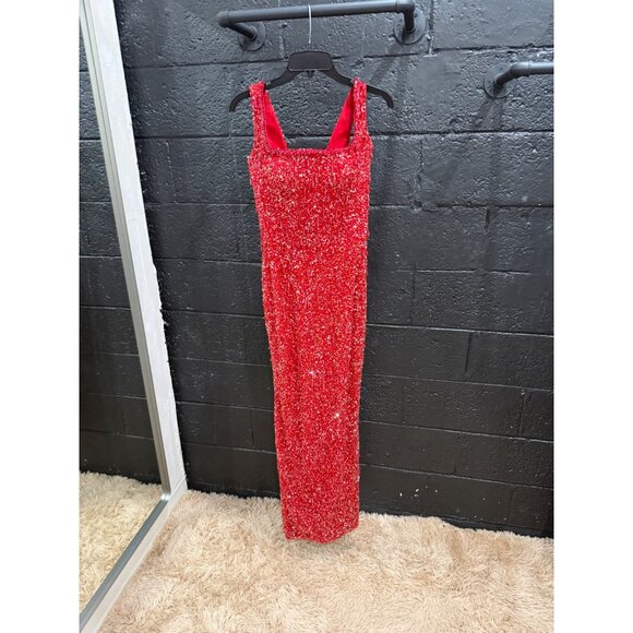 Albina Dyla Long Red Dress - Picture 3 of 6